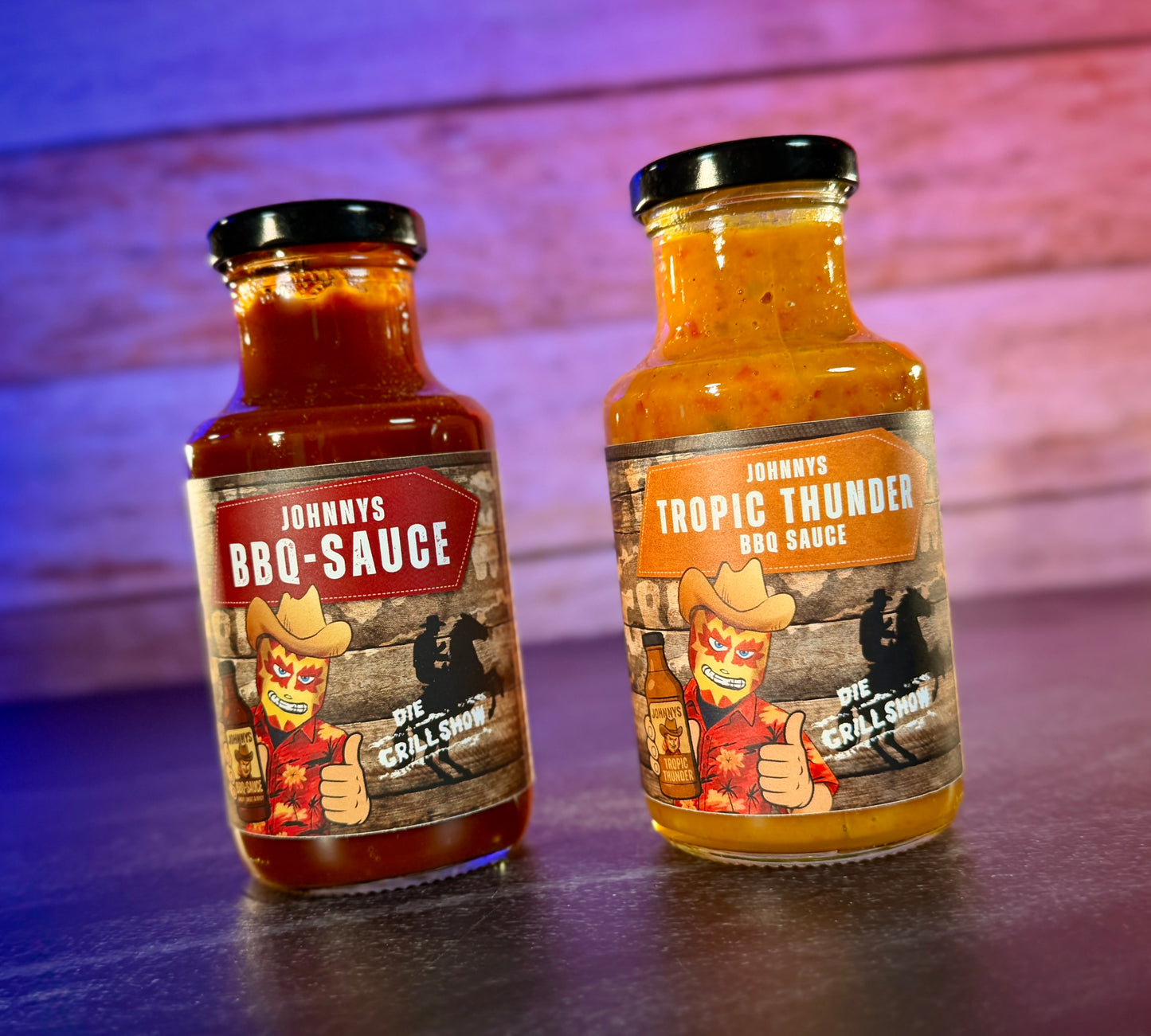 Johnnys BBQ-SAUCE + TROPIC THUNDER Probierpaket