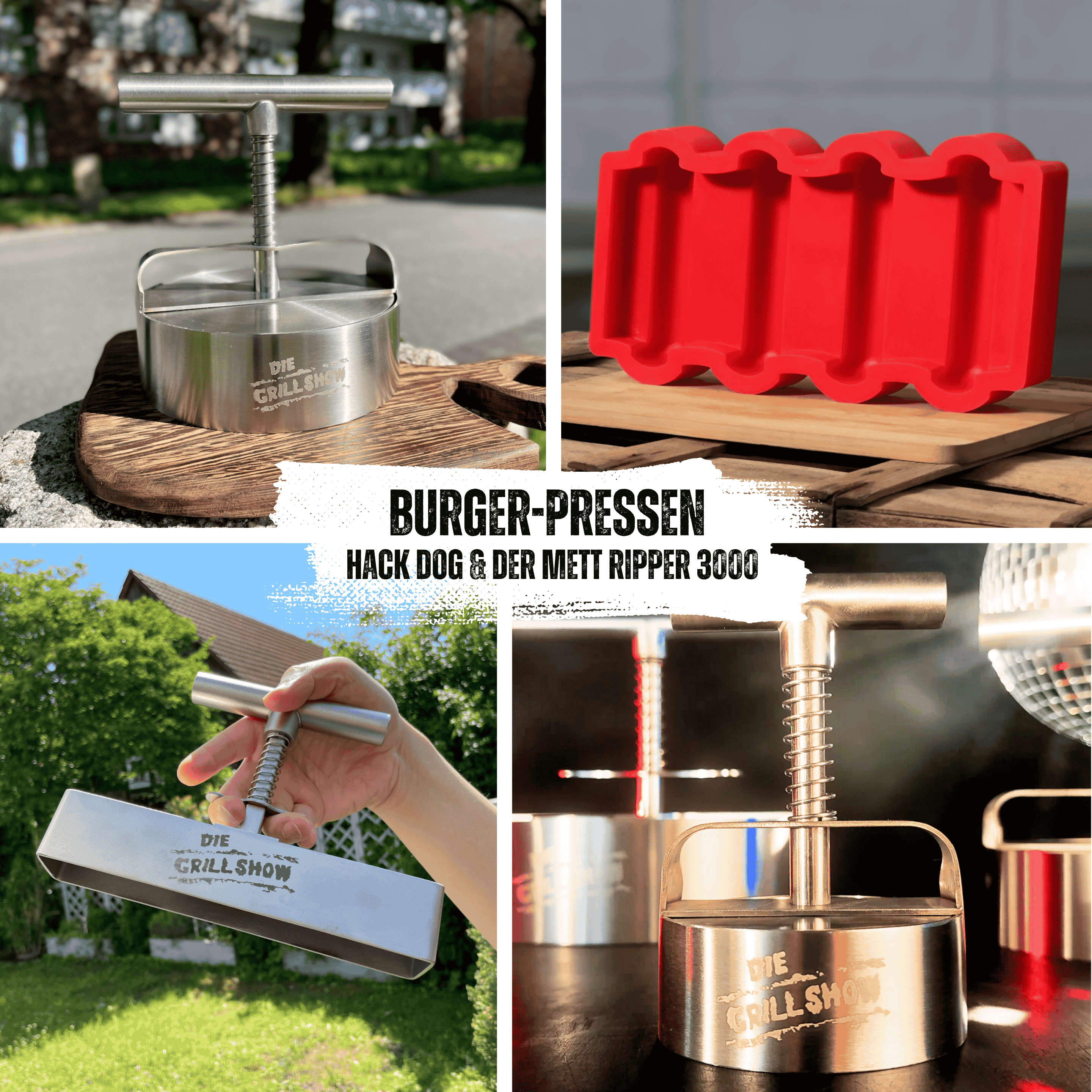 Burger-Pressen, der Mett Ripper & der Hack Dog 3000